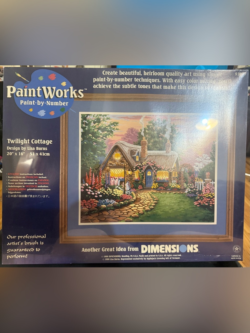 Seal Vintage Dimensions Paint-By-Number Cottage Scene Colorful Floral Landscape